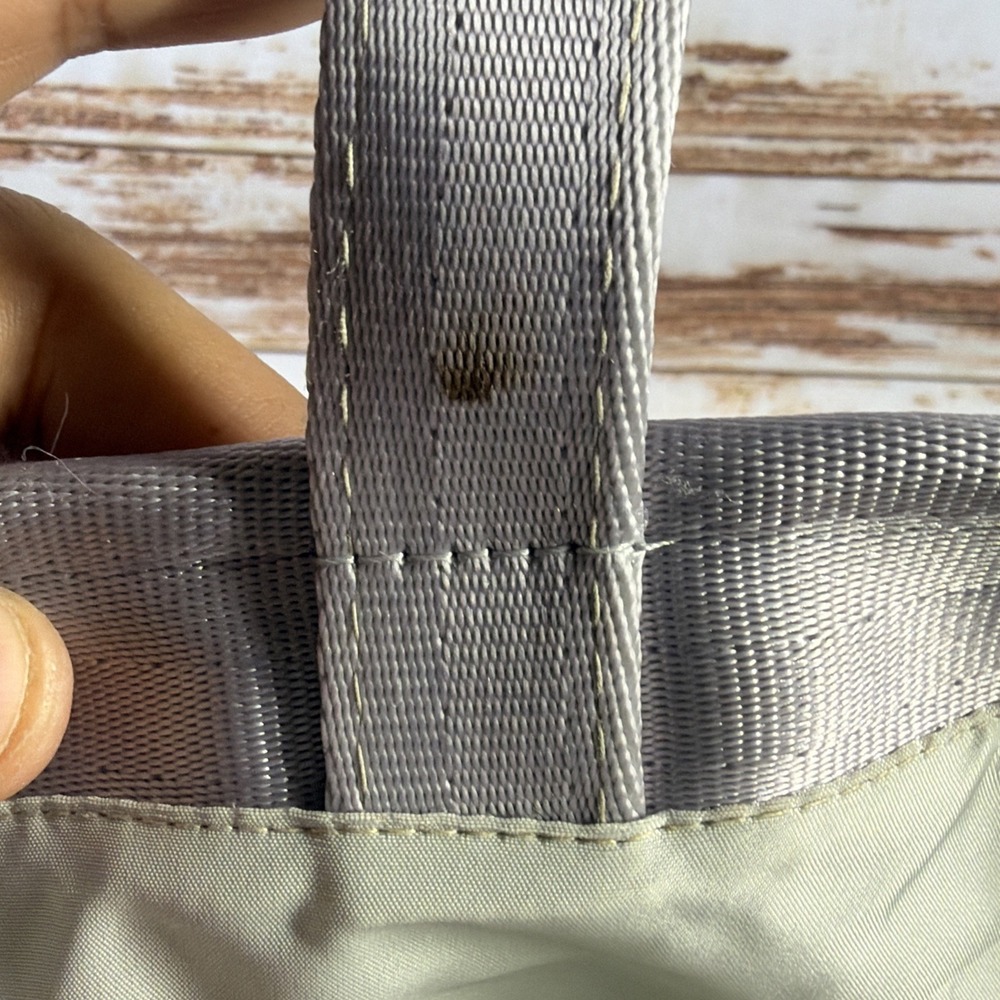 Harveys Original Seatbelt Bag Woven Shoulder Tote Handbag Gray Used Stained - Picture 6 of 11